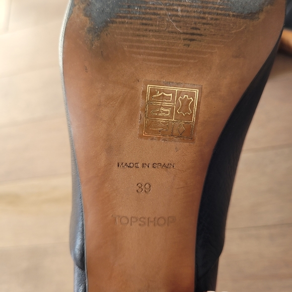 Black Topshop leather boots with red block heels 39 - Picture 14 of 14